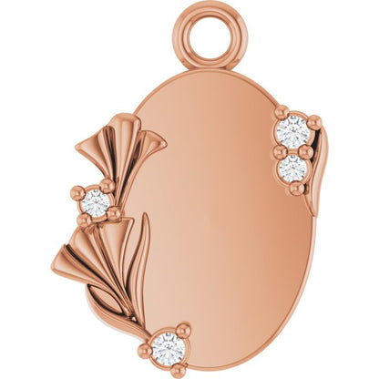 .025 CTW Natural Diamond Engravable Dangle
