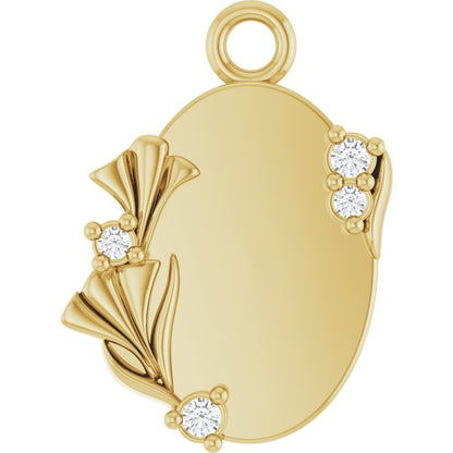 .025 CTW Natural Diamond Engravable Dangle