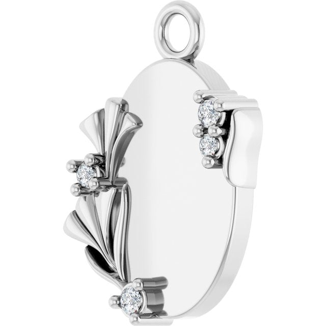 .025 CTW Natural Diamond Engravable Dangle