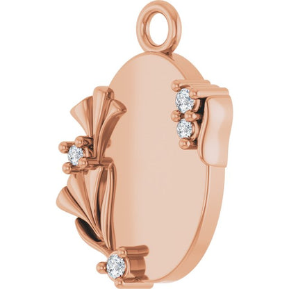 .025 CTW Natural Diamond Engravable Dangle
