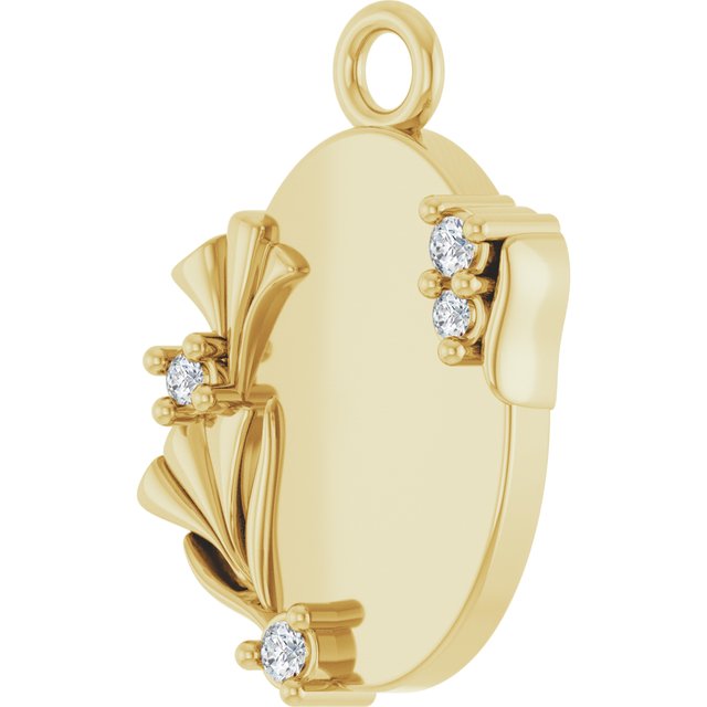 .025 CTW Natural Diamond Engravable Dangle