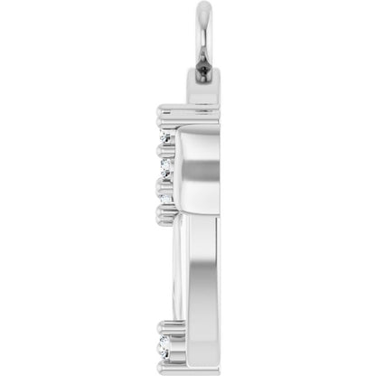 .025 CTW Natural Diamond Engravable Dangle