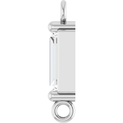 1/6 CT Natural Diamond 2-Prong Link, 2.3 mm x 10.4 mm, Round 4-Prong