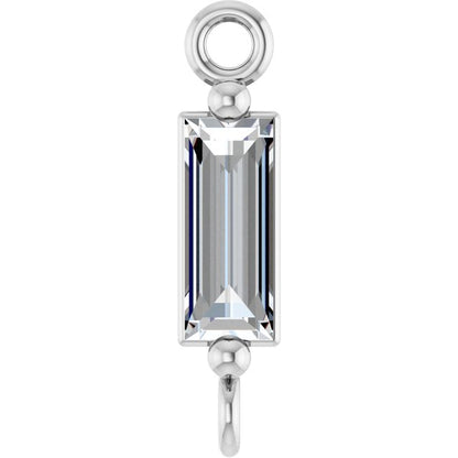 1/6 CT Natural Diamond 2-Prong Link, 2.3 mm x 10.4 mm, Round 4-Prong