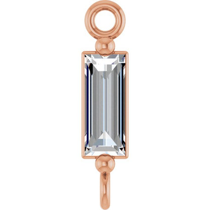 1/6 CT Natural Diamond 2-Prong Link, 2.3 mm x 10.4 mm, Round 4-Prong