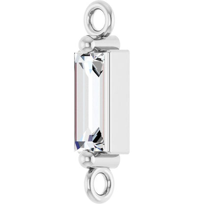1/6 CT Natural Diamond 2-Prong Link, 2.3 mm x 10.4 mm, Round 4-Prong