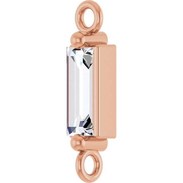 1/6 CT Natural Diamond 2-Prong Link, 2.3 mm x 10.4 mm, Round 4-Prong