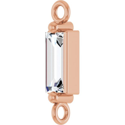 1/6 CT Natural Diamond 2-Prong Link, 2.3 mm x 10.4 mm, Round 4-Prong
