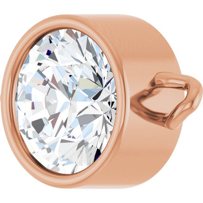 3/4 CT Lab-Grown Diamond Bezel-Set Link, 7.25 mm x 11.1 mm