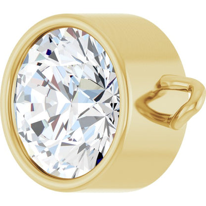 3/4 CT Lab-Grown Diamond Bezel-Set Link, 7.25 mm x 11.1 mm