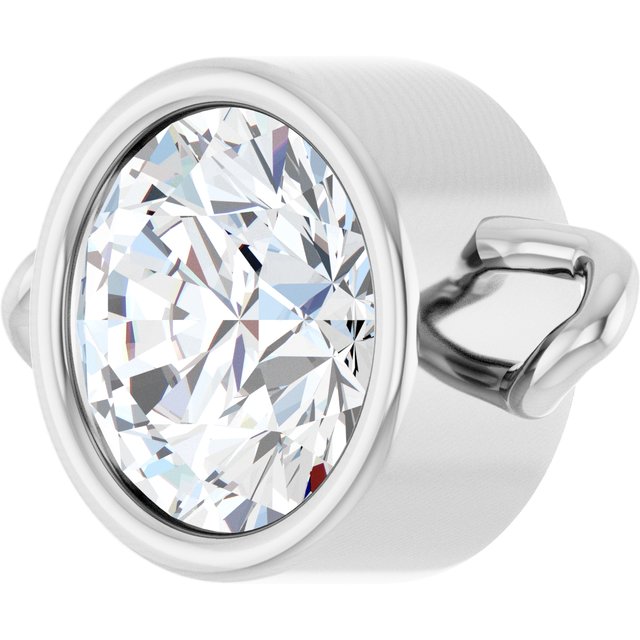 5/8 CT Natural Diamond Bezel-Set Link, 6.2 mm x 9.9 mm