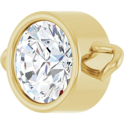 5/8 CT Lab-Grown Diamond Bezel-Set Link, 6.75 mm x 10.4 mm