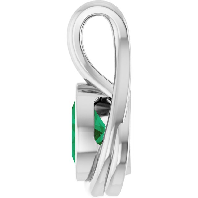 Lab-Grown Emerald Pendant, 16.57 x 9.38 mm