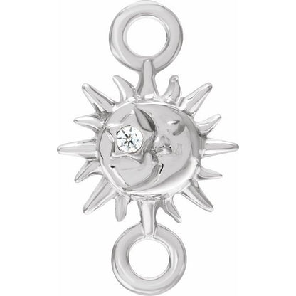 Petite Pavé® .0045 CT Natural Diamond Sun & Moon Link