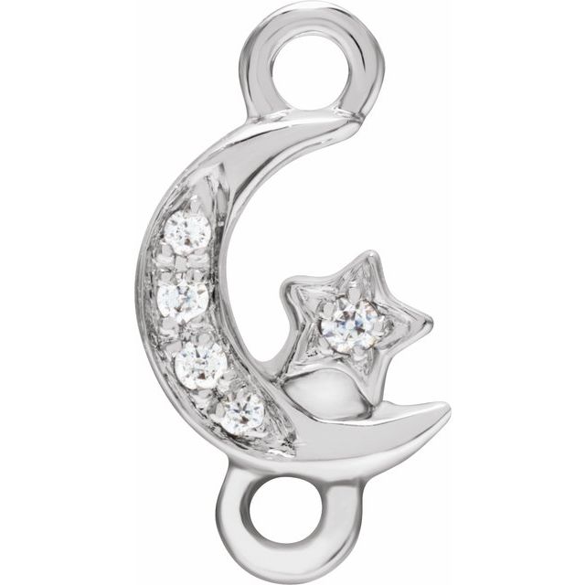 Petite Pavé® .02 CTW Natural Diamond Moon & Star Link