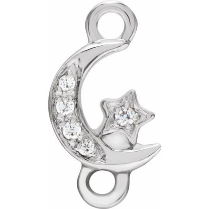 Petite Pavé® .02 CTW Natural Diamond Moon & Star Link