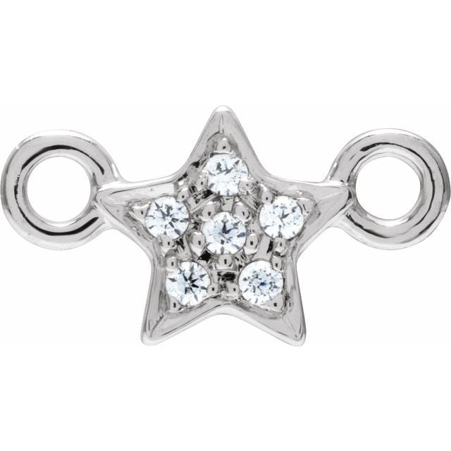 Petite Pavé® .03 CTW Natural Diamond Star Link