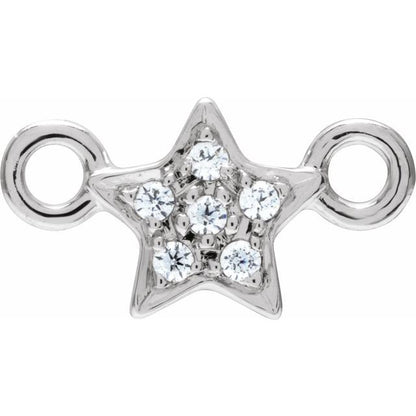 Petite Pavé® .03 CTW Natural Diamond Star Link