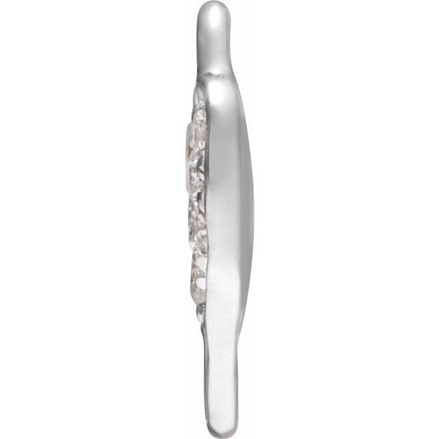 Petite Pavé® .06 CTW Natural Diamond Heart Link, 5.5 mm x 8.5 mm