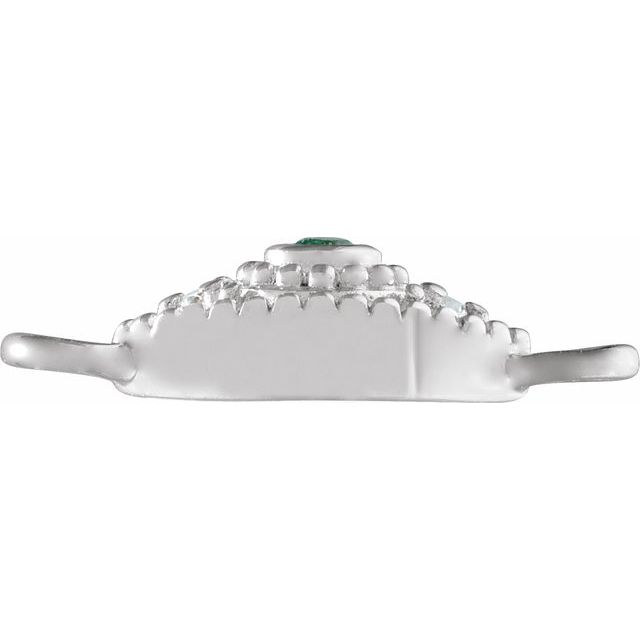 Petite Pavé® Natural Emerald & .01 CTW Natural Diamond Evil Eye Link