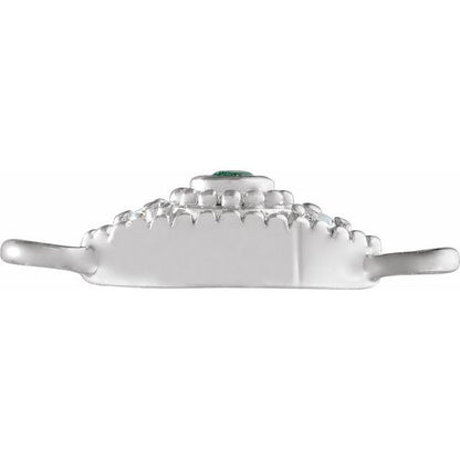 Petite Pavé® Natural Emerald & .01 CTW Natural Diamond Evil Eye Link