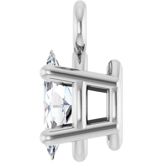 .07 CT Natural Diamond 4-Prong Dangle