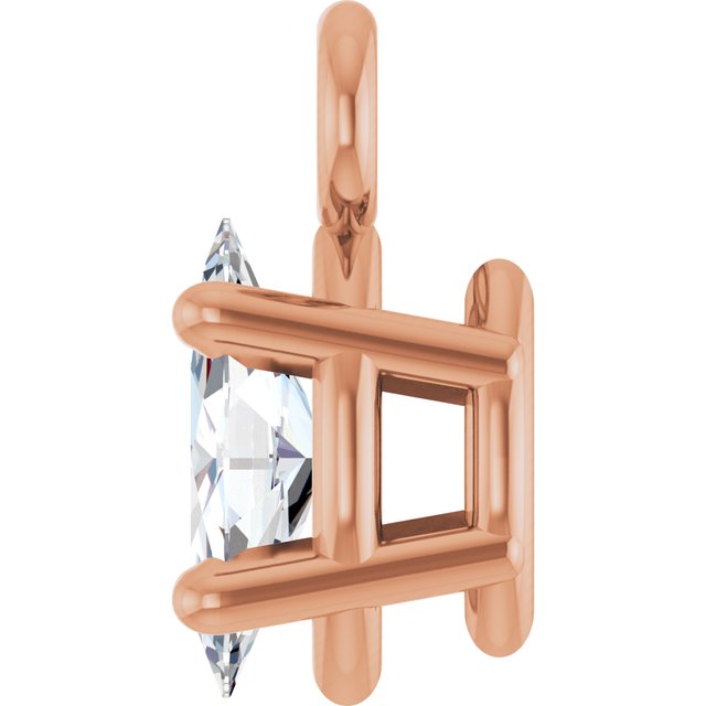 .07 CT Natural Diamond 4-Prong Dangle