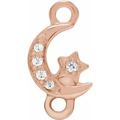 Petite Pavé® .02 CTW Natural Diamond Moon & Star Link