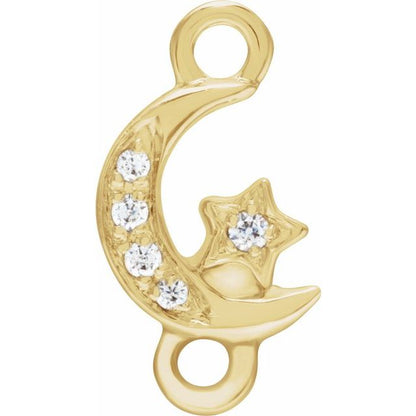 Petite Pavé® .02 CTW Natural Diamond Moon & Star Link