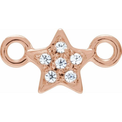 Petite Pavé® .03 CTW Natural Diamond Star Link