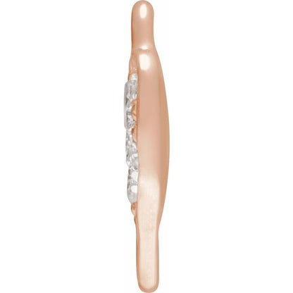 Petite Pavé® .06 CTW Natural Diamond Heart Link, 5.5 mm x 8.5 mm