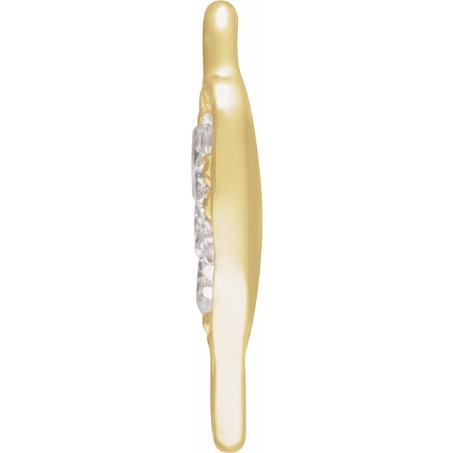 Petite Pavé® .06 CTW Natural Diamond Heart Link, 5.5 mm x 8.5 mm