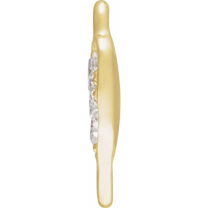 Petite Pavé® .06 CTW Natural Diamond Heart Link, 5.5 mm x 8.5 mm