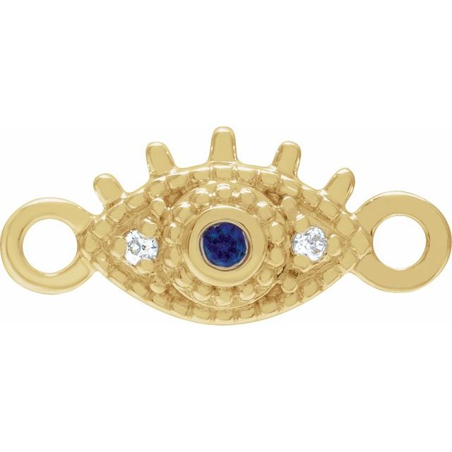Petite Pavé® Natural Blue Sapphire & .01 CTW Natural Diamond Evil Eye Link