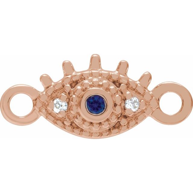 Petite Pavé® Natural Blue Sapphire & .01 CTW Natural Diamond Evil Eye Link