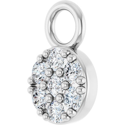 .04 CTW Natural Diamond Cluster Dangle