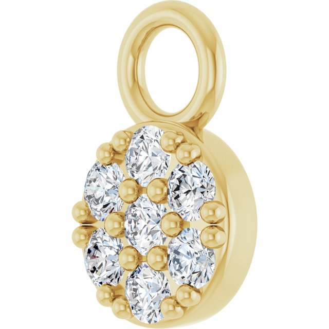 .04 CTW Natural Diamond Cluster Dangle