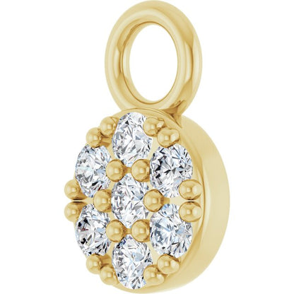 .04 CTW Natural Diamond Cluster Dangle