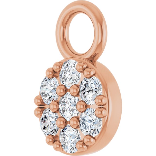 .04 CTW Natural Diamond Cluster Dangle
