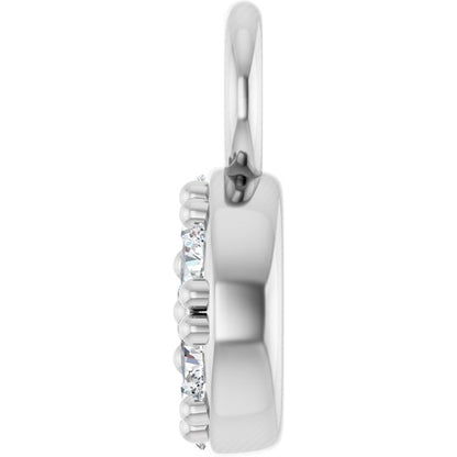 .04 CTW Natural Diamond Cluster Dangle