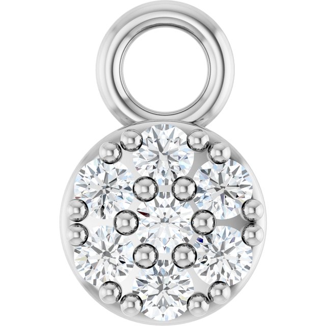 .04 CTW Natural Diamond Cluster Dangle