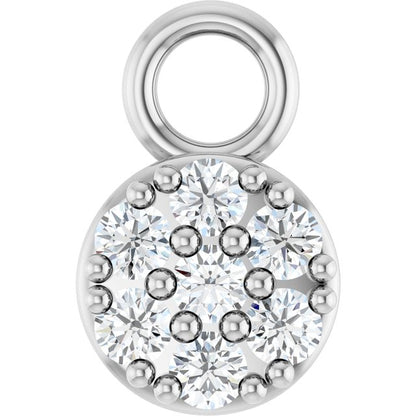 .04 CTW Natural Diamond Cluster Dangle