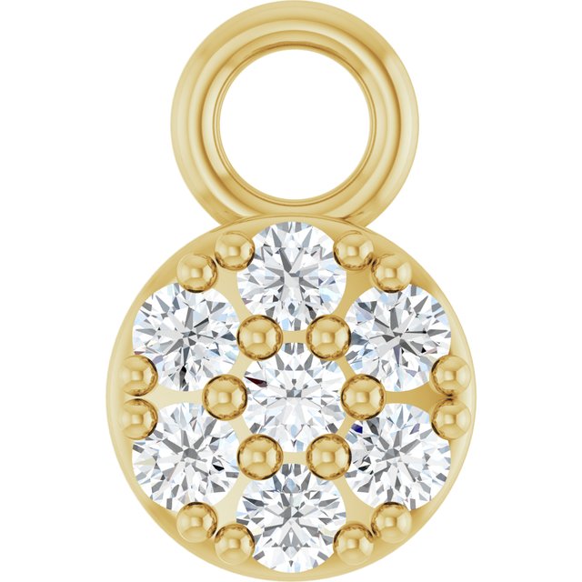 .04 CTW Natural Diamond Cluster Dangle
