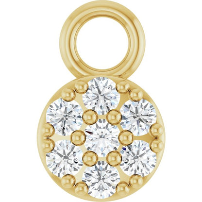 .04 CTW Natural Diamond Cluster Dangle