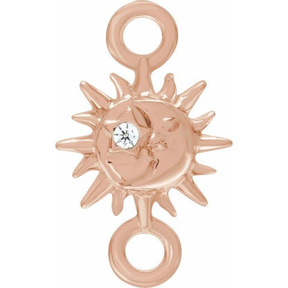 Petite Pavé® .0045 CT Natural Diamond Sun & Moon Link