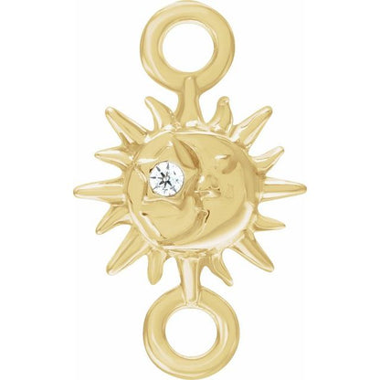 Petite Pavé® .0045 CT Natural Diamond Sun & Moon Link