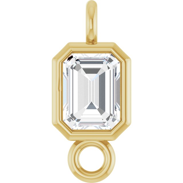 1/4 CT Lab-Grown Diamond Bezel-Set Link, 4.2 mm x 9.6 mm, Emerald