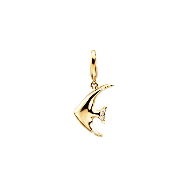 14K Yellow Gold .03 CTW Natural Diamond Angelfish Charm/Pendant