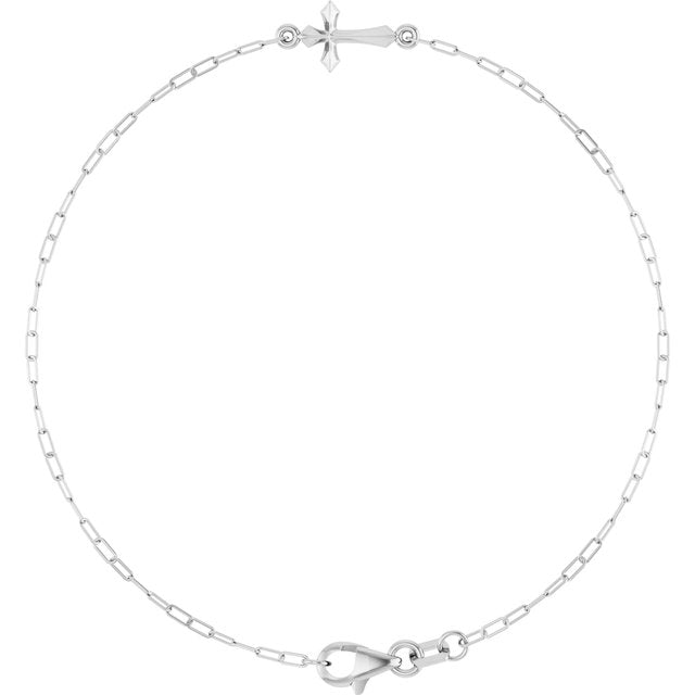 Sideways Cross 7" Bracelet