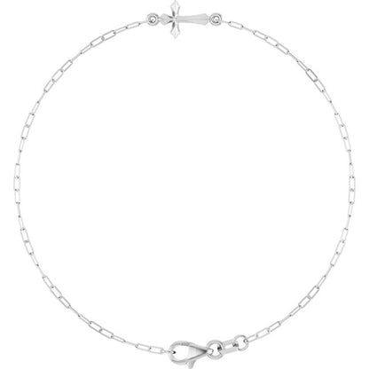 Sideways Cross 7" Bracelet